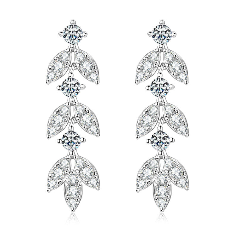 DEC Fringed Leaf Moissanite Earrings