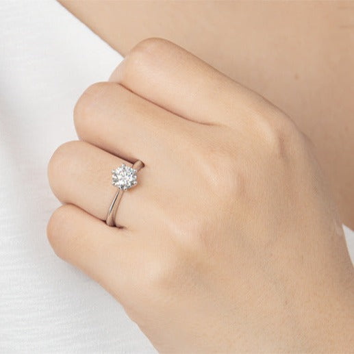 DEC Classic 6-Prong Moissanite Ring