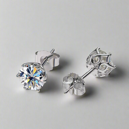 DEC 6-Prong Moissanite Earrings