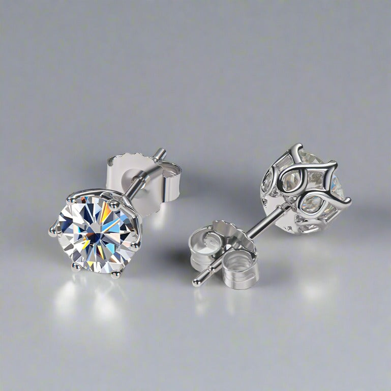 DEC 6-Prong Moissanite Earrings