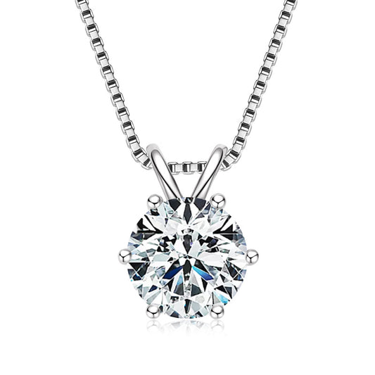 DEC Six-Prong Moissanite Diamond Necklace