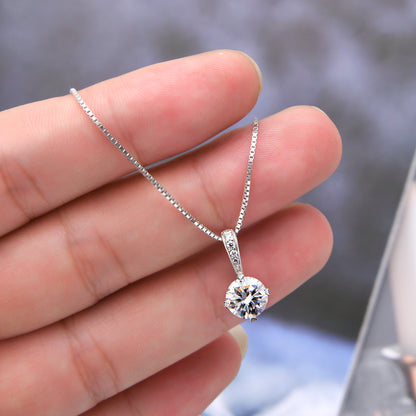 DEC Four-Prong Moissanite Necklace