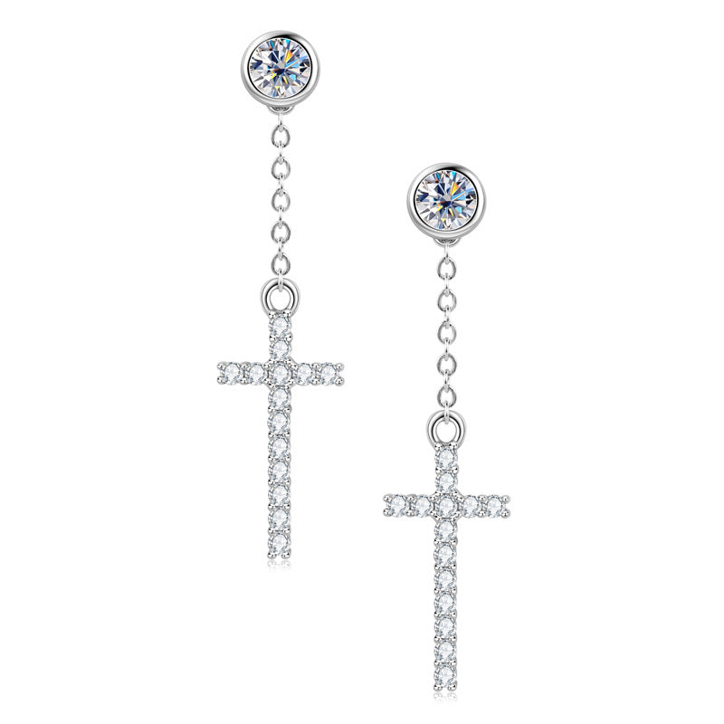 DEC Multi-wear Cross Moissanite Earrings